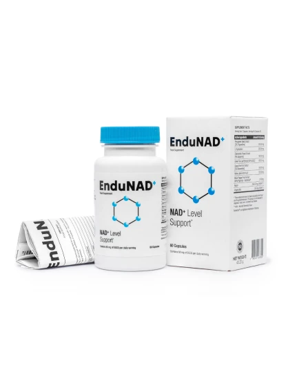 Reverso de la botella de EnduNAD con información nutricional